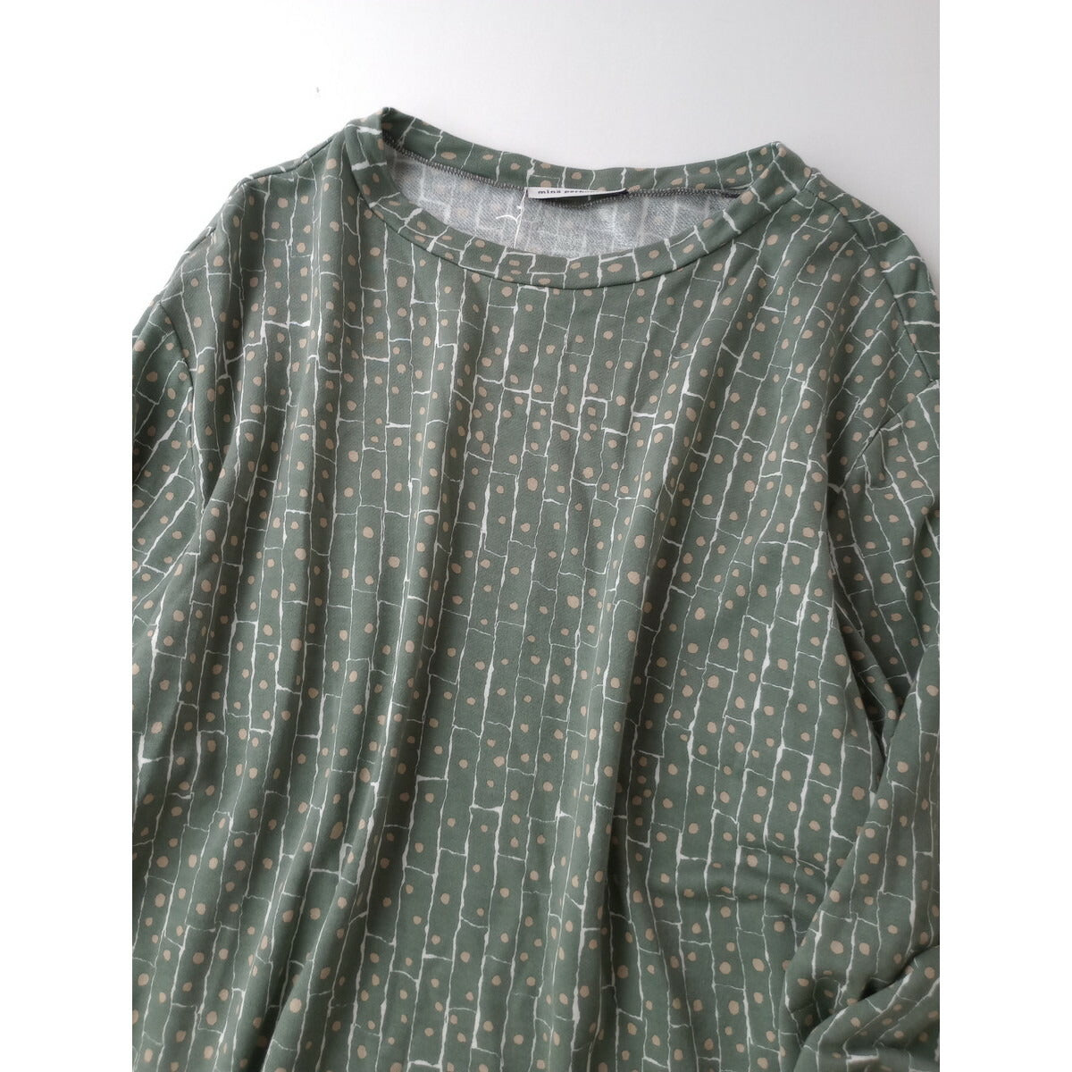 mina perhonen ミナペルホネン winter travel カットソー ロング ワンピース 38 カーキ　中古】
