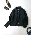 24SS MARGARET HOWELL マーガレットハウエル LIGHT LINEN SHIRT リネン 麻 100％ シャツ 長袖　ブラウス　黒 ブラック 2【中古】
