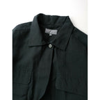 24SS MARGARET HOWELL マーガレットハウエル LIGHT LINEN SHIRT リネン 麻 100％ シャツ 長袖　ブラウス　黒 ブラック 2【中古】