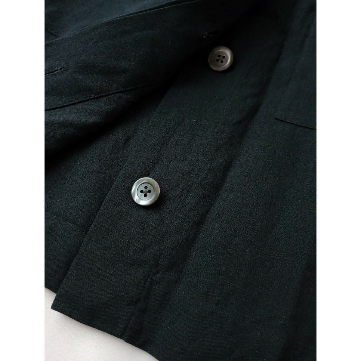 24SS MARGARET HOWELL マーガレットハウエル LIGHT LINEN SHIRT リネン 麻 100％ シャツ 長袖　ブラウス　黒 ブラック 2【中古】
