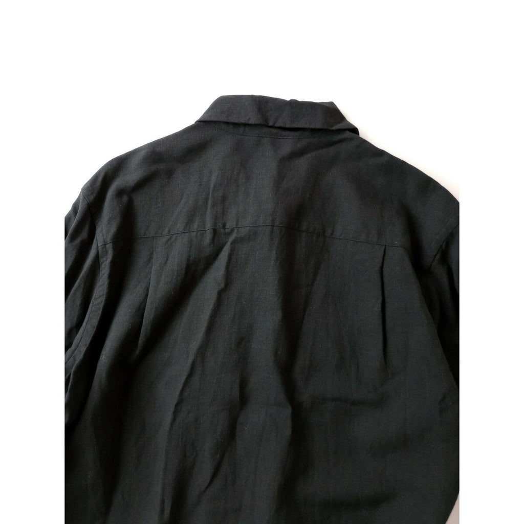 24SS MARGARET HOWELL マーガレットハウエル LIGHT LINEN SHIRT リネン 麻 100％ シャツ 長袖　ブラウス　黒 ブラック 2【中古】
