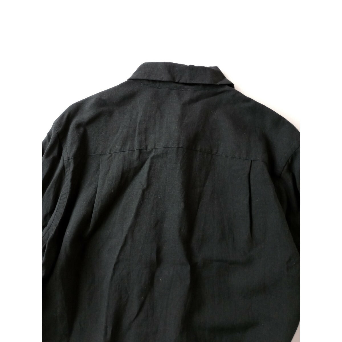 24SS MARGARET HOWELL マーガレットハウエル LIGHT LINEN SHIRT リネン 麻 100％ シャツ 長袖　ブラウス　黒 ブラック 2【中古】
