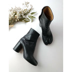 Margiela メゾンマルジェラ 足袋 ブーツ  靴  レザー 38 ヒール 8cm 黒 ブラック 【中古】