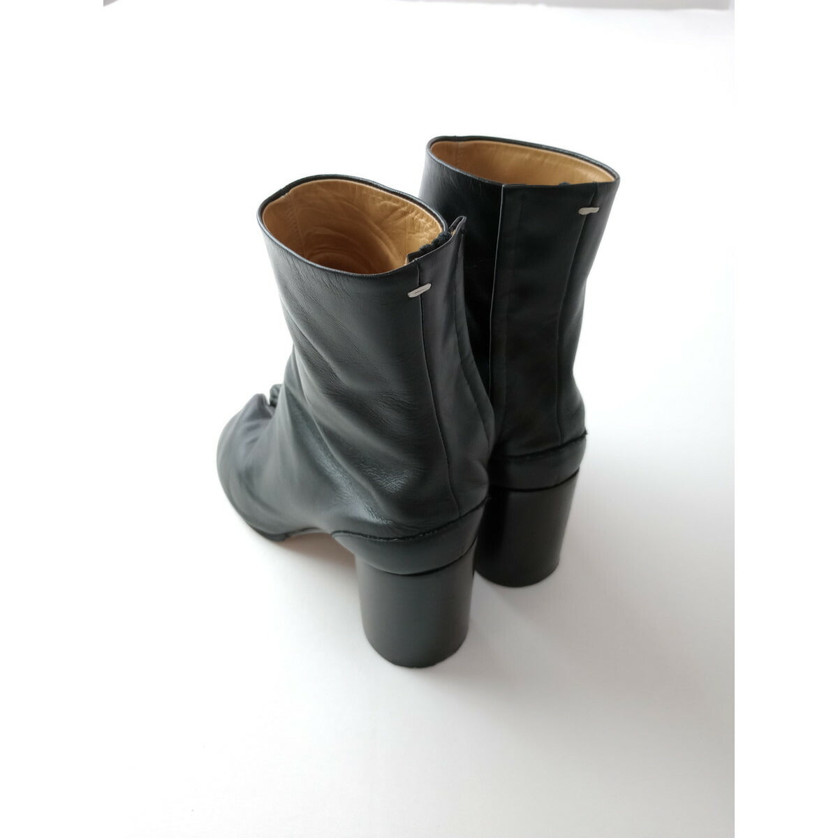 Margiela メゾンマルジェラ 足袋 ブーツ  靴  レザー 38 ヒール 8cm 黒 ブラック 【中古】