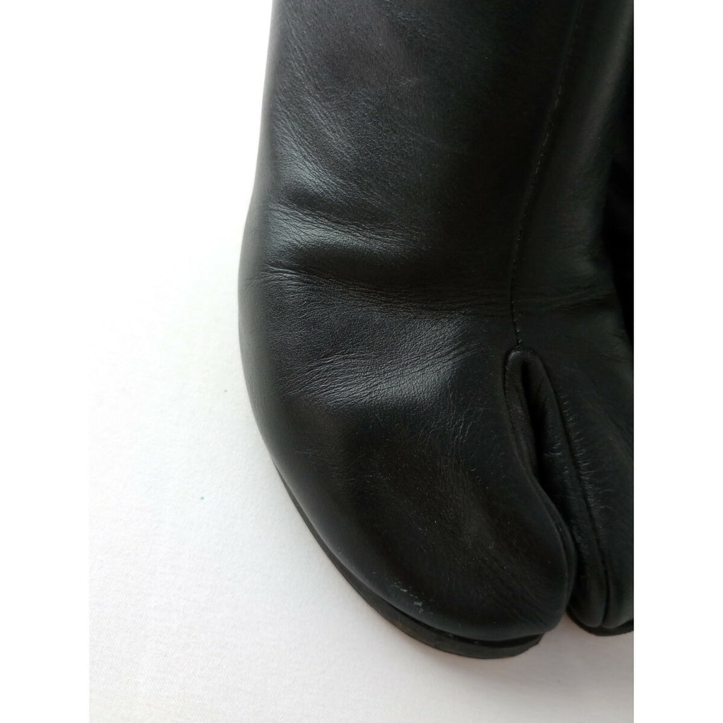 Margiela メゾンマルジェラ 足袋 ブーツ  靴  レザー 38 ヒール 8cm 黒 ブラック 【中古】