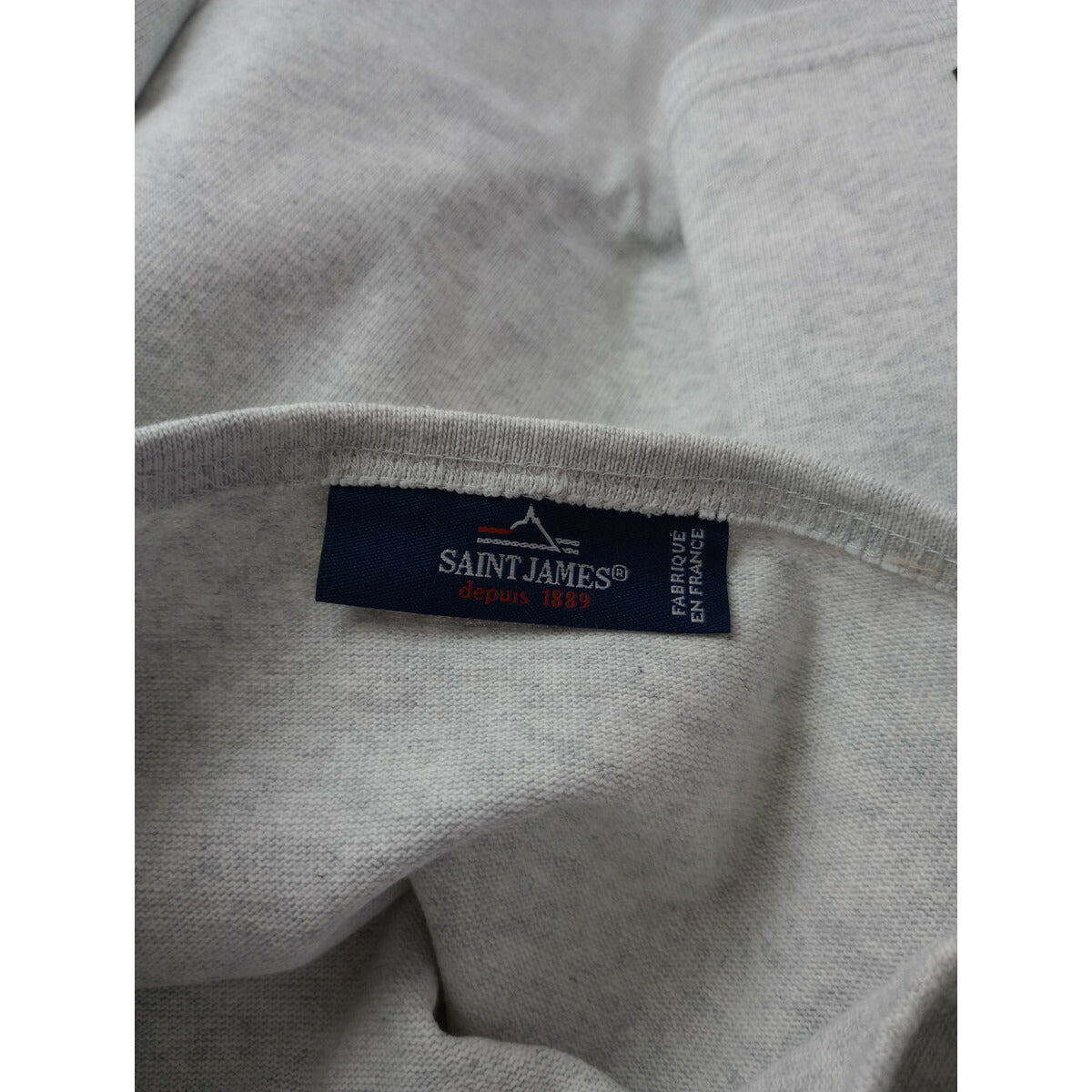 SAINT JAMES セントジェームス 厚手 コットン ボートネック ウェッソン 半袖 カットソー トップス グレー XS【中古】