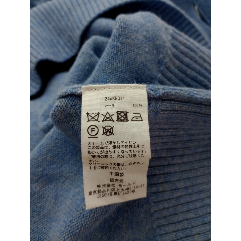 24AW CINOH チノ クルーネック ニット プルオーバー トップス 長袖 ブルー ウール 毛 100％ 38 (16M＋2461)【中古】