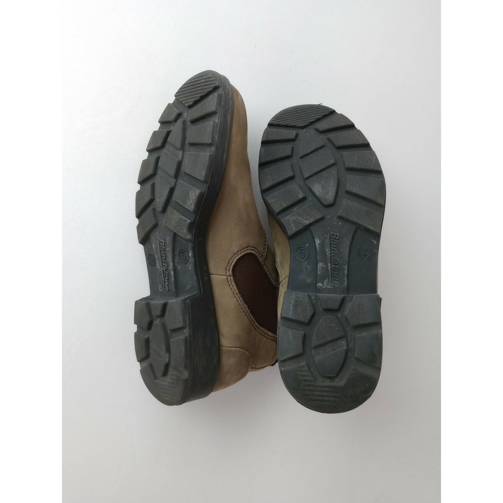 Blundstone ブランドストーン スエード レザー ローカット サイド ゴア ショート ブーツ ベージュ 24.5 5 靴【中古】