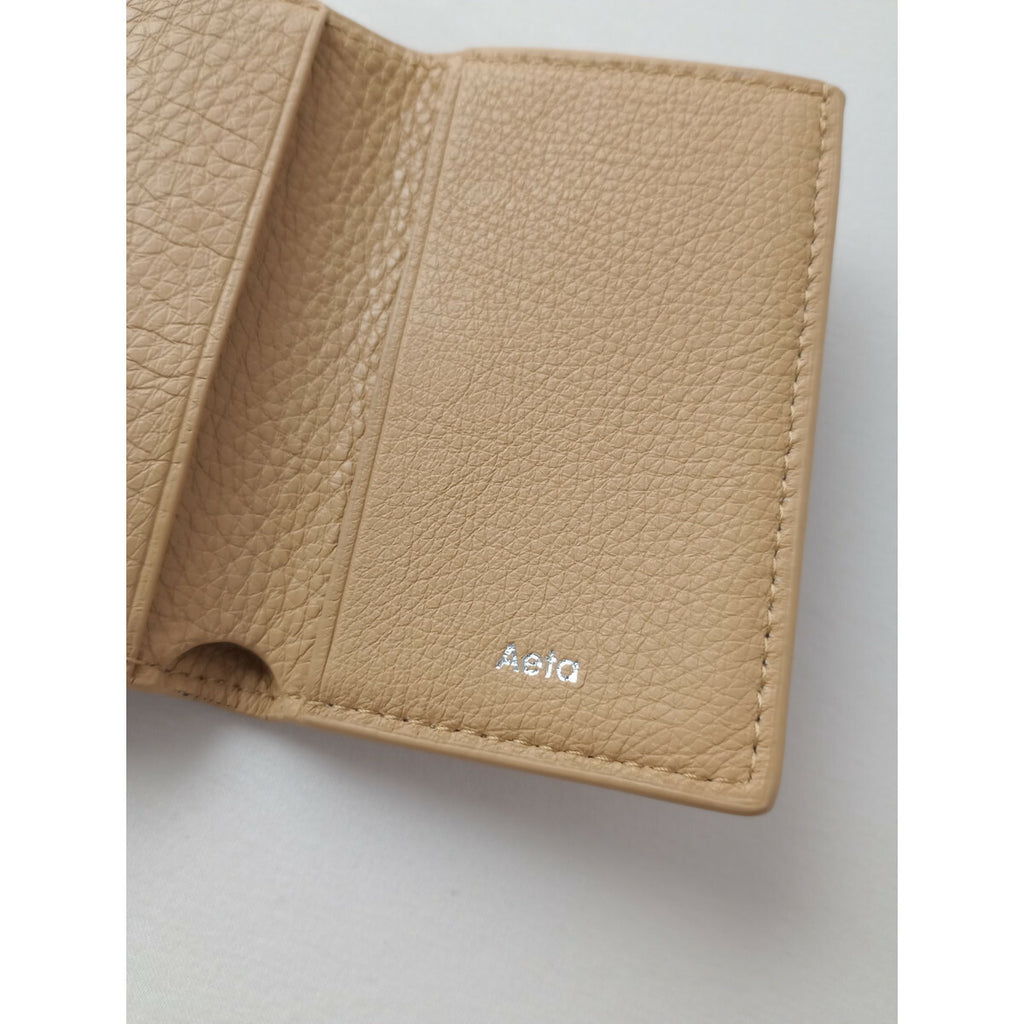 Aeta アエタ WALLET TYPE A MINI レザー ミニ ウォレット 財布 ベージュ【中古】