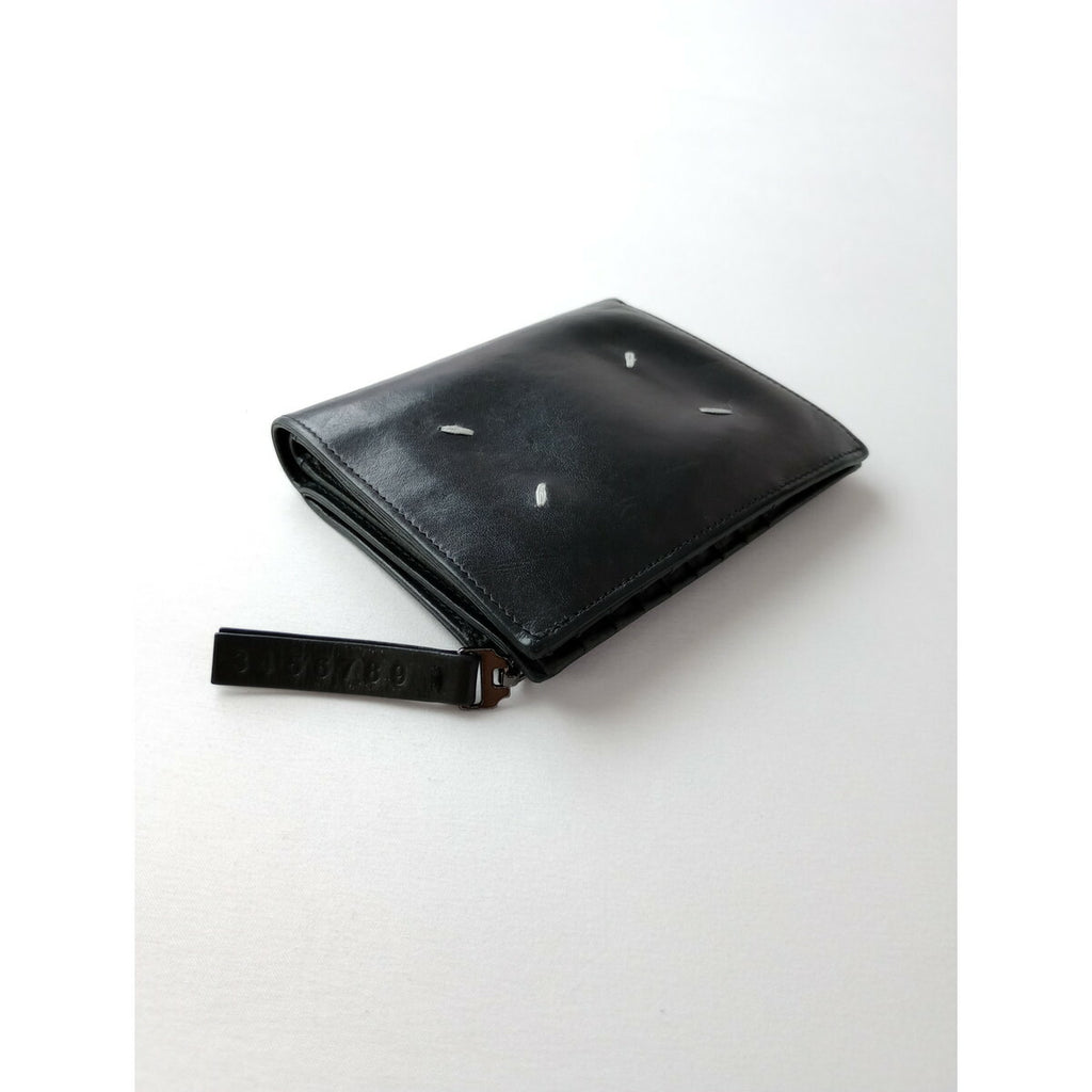 Maison Margiela メゾンマルジェラ 二つ折り 財布 ウォレット レザー ブラック【中古】