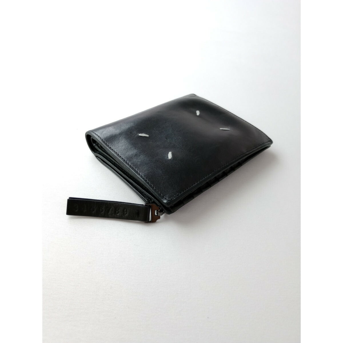 Maison Margiela メゾンマルジェラ 二つ折り 財布 ウォレット レザー ブラック【中古】