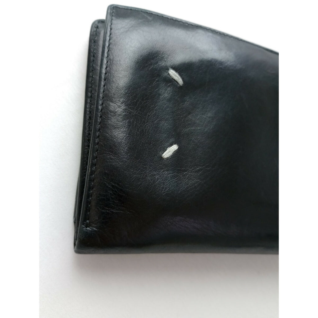 Maison Margiela メゾンマルジェラ 二つ折り 財布 ウォレット レザー ブラック【中古】
