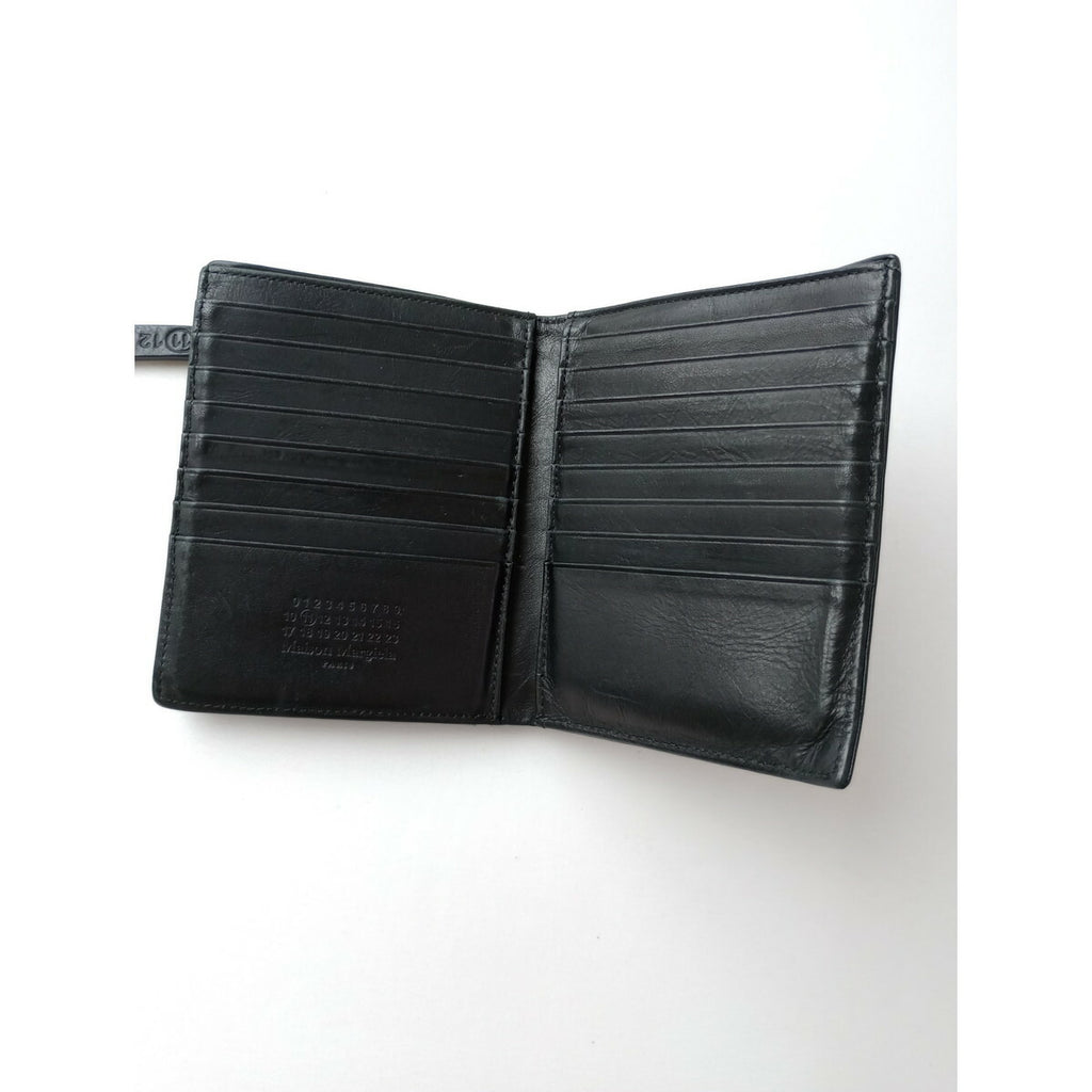 Maison Margiela メゾンマルジェラ 二つ折り 財布 ウォレット レザー ブラック【中古】
