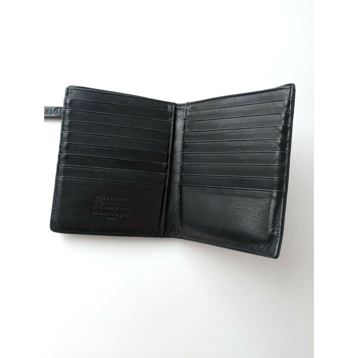 Maison Margiela メゾンマルジェラ 二つ折り 財布 ウォレット レザー ブラック【中古】