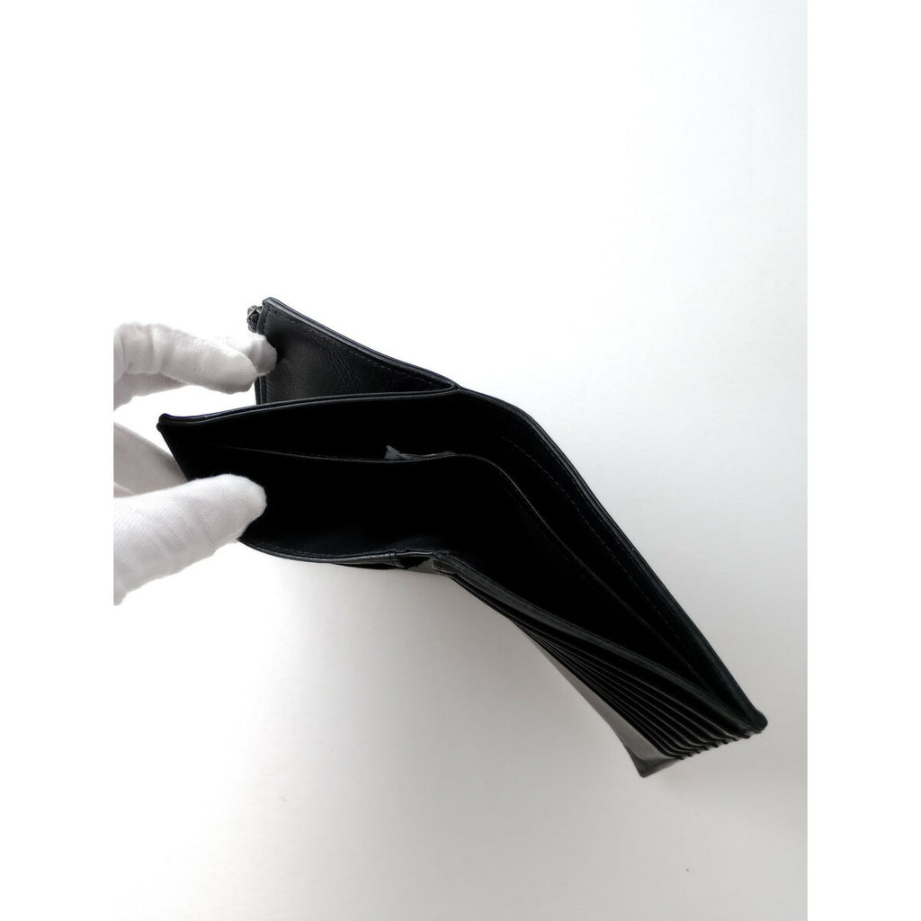 Maison Margiela メゾンマルジェラ 二つ折り 財布 ウォレット レザー ブラック【中古】