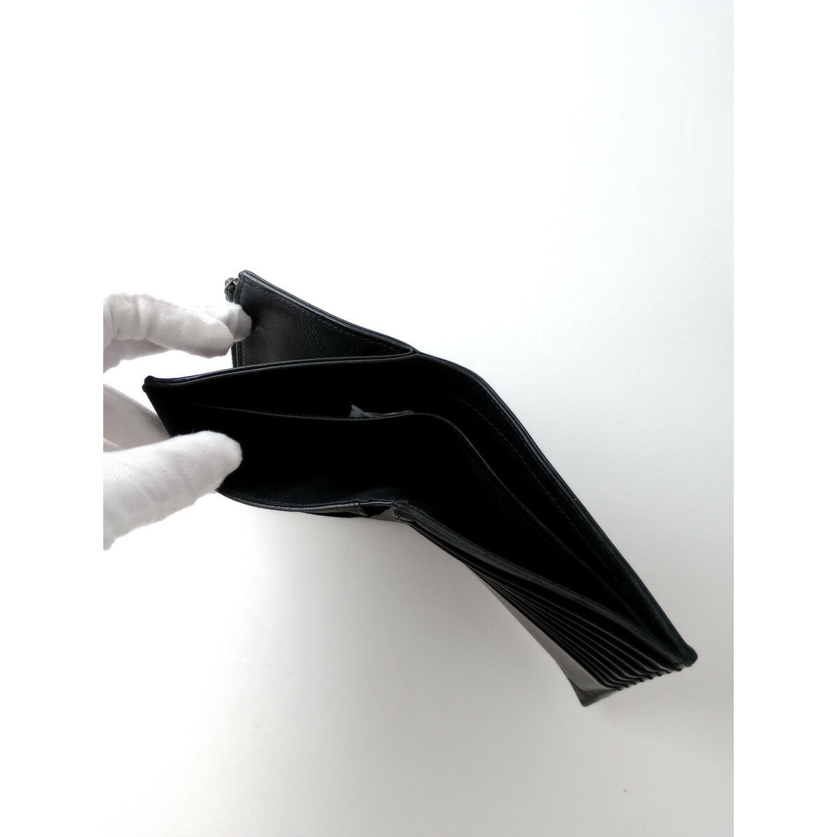 Maison Margiela メゾンマルジェラ 二つ折り 財布 ウォレット レザー ブラック【中古】
