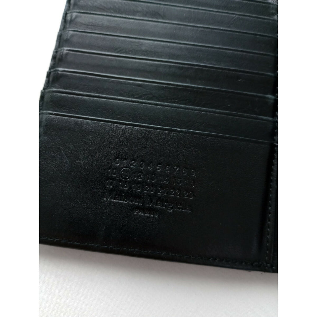 Maison Margiela メゾンマルジェラ 二つ折り 財布 ウォレット レザー ブラック【中古】