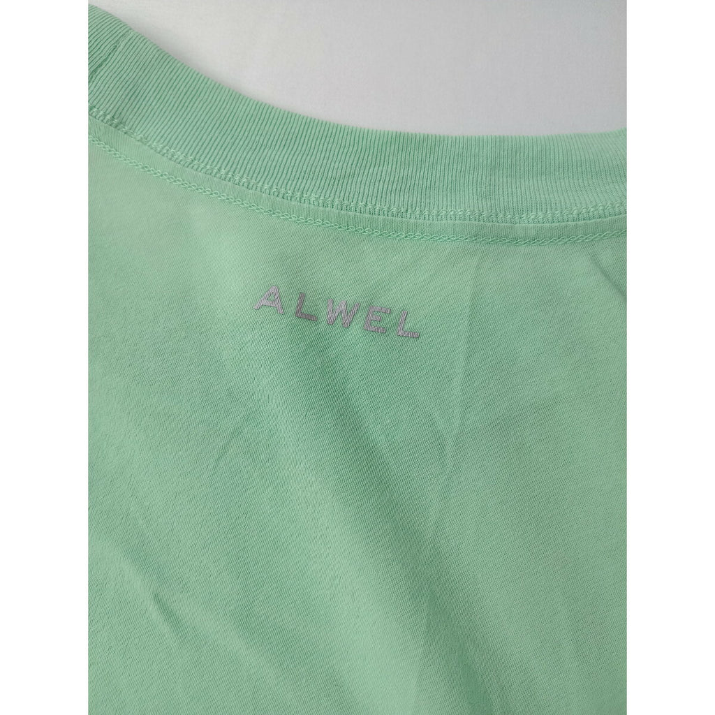ALWEL オルウェル コットン 綿 100％ 半袖Tシャツ 半袖 カットソー トップス エメラルドグリーン【中古】