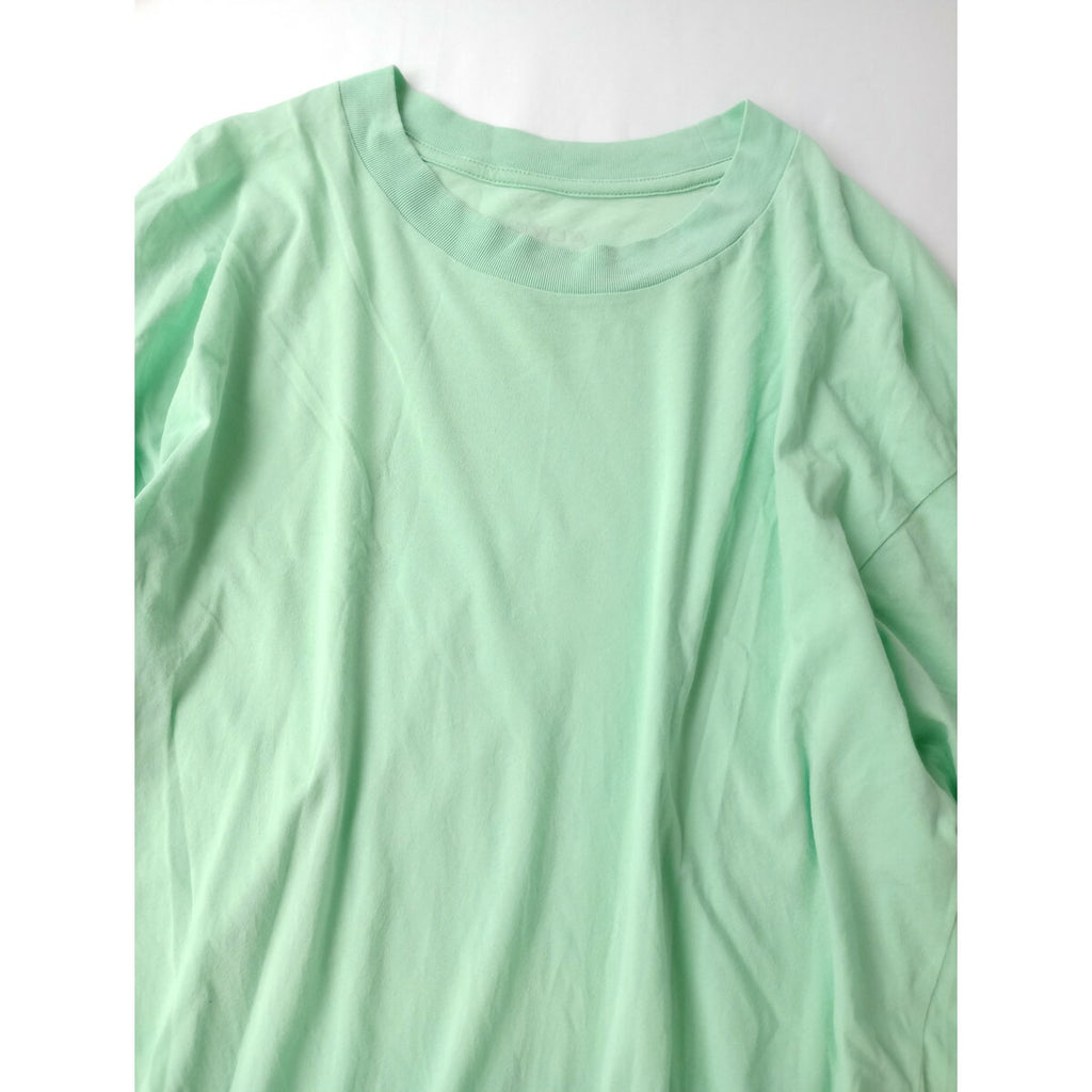 ALWEL オルウェル コットン 綿 100％ 半袖Tシャツ 半袖 カットソー トップス エメラルドグリーン【中古】