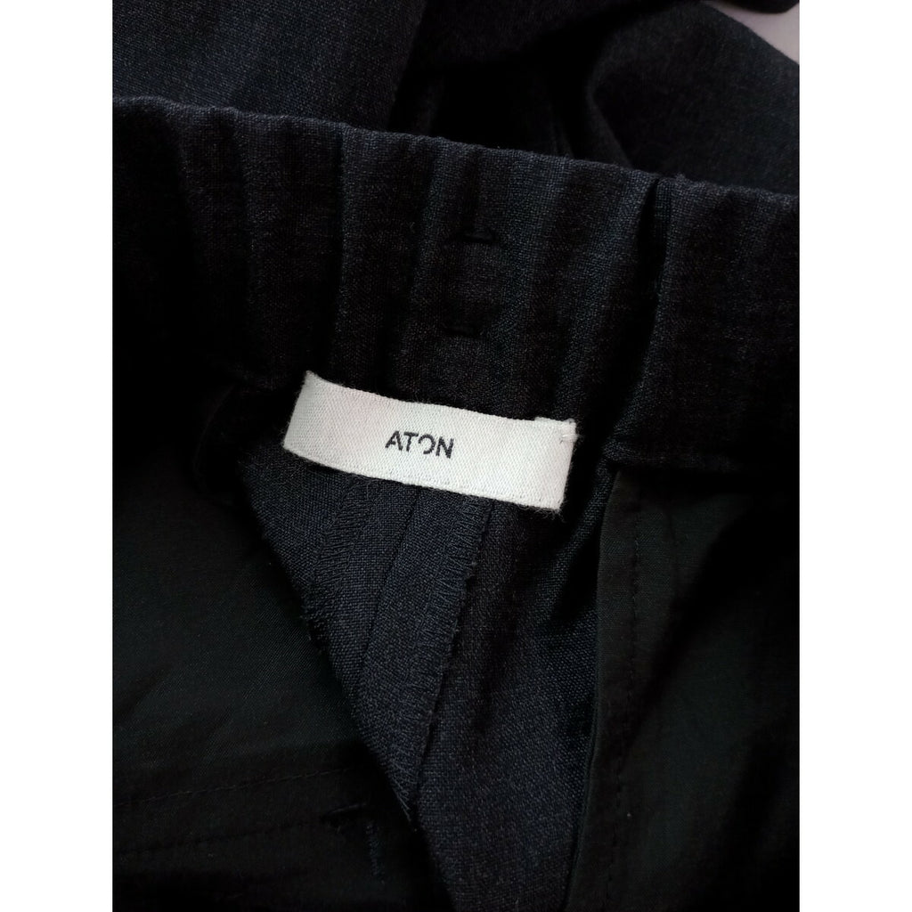 ATON エイトン WOOL TROPICAL テーパードイージーパンツ ユニセックス 02 グレー【中古】