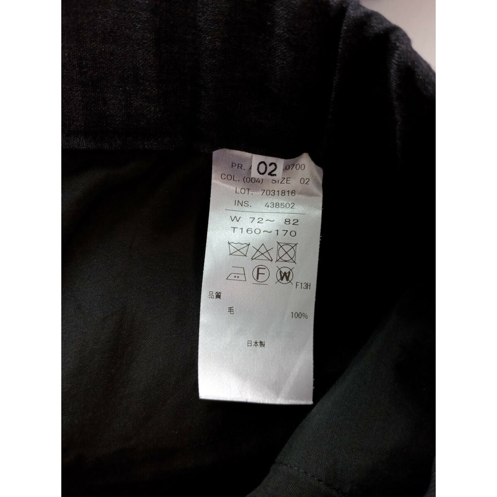 ATON エイトン WOOL TROPICAL テーパードイージーパンツ ユニセックス 02 グレー【中古】
