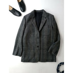 MARGARET HOWELL マーガレットハウエル LOVAT ウール 毛 100％ グレン チェック柄 テーラード ジャケット 長袖 グレー 2 【中古】