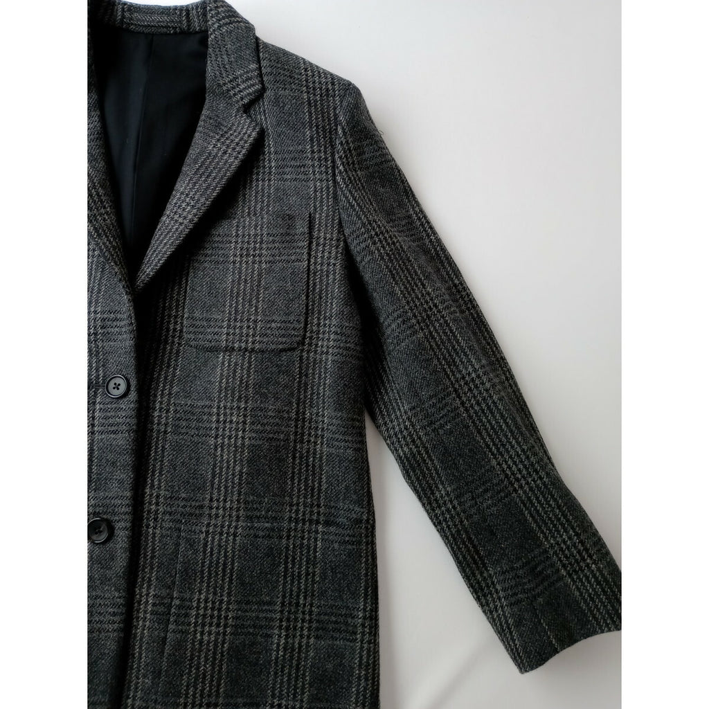 MARGARET HOWELL マーガレットハウエル LOVAT ウール 毛 100％ グレン チェック柄 テーラード ジャケット 長袖 グレー 2 (16M＋2583)【中古】
