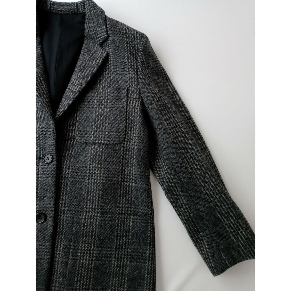 MARGARET HOWELL マーガレットハウエル LOVAT ウール 毛 100％ グレン チェック柄 テーラード ジャケット 長袖 グレー 2 (16M＋2583)【中古】