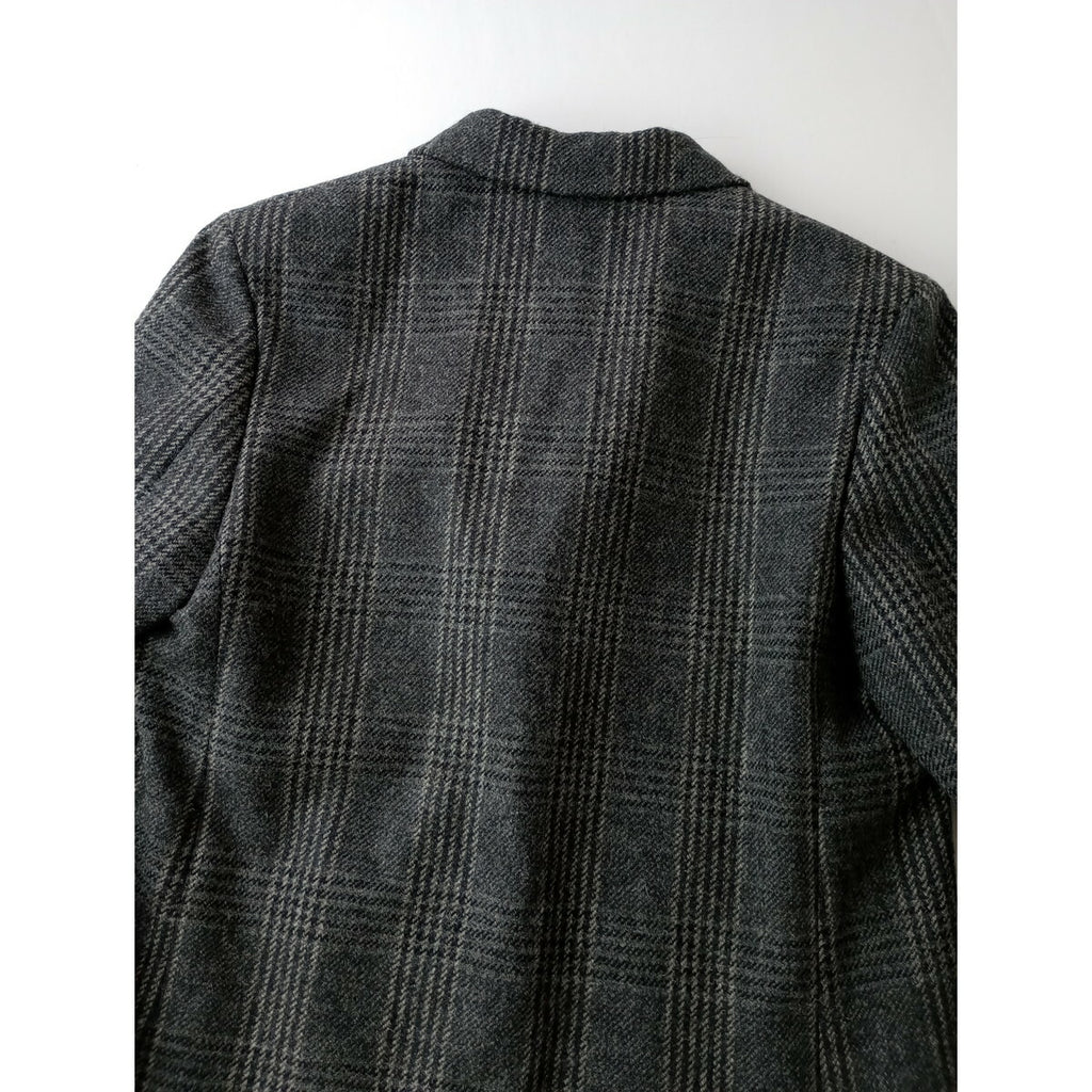 MARGARET HOWELL マーガレットハウエル LOVAT ウール 毛 100％ グレン チェック柄 テーラード ジャケット 長袖 グレー 2 (16M＋2583)【中古】