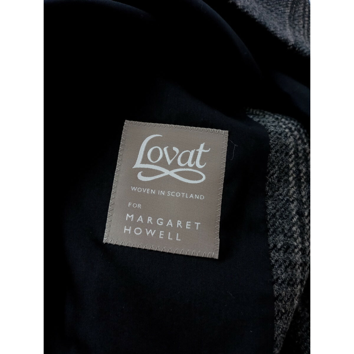 MARGARET HOWELL マーガレットハウエル LOVAT ウール 毛 100％ グレン チェック柄 テーラード ジャケット 長袖 グレー 2 (16M＋2583)【中古】