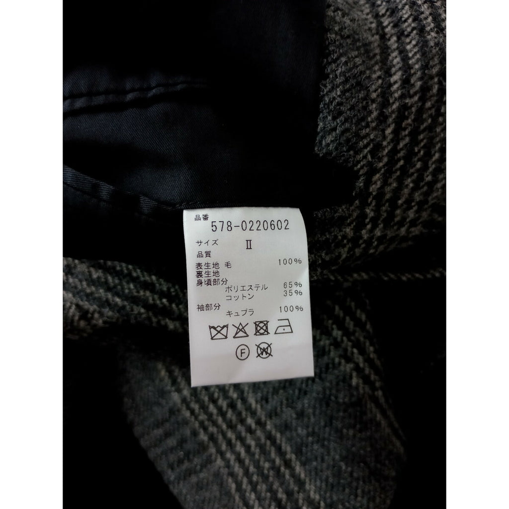 MARGARET HOWELL マーガレットハウエル LOVAT ウール 毛 100％ グレン チェック柄 テーラード ジャケット 長袖 グレー 2 (16M＋2583)【中古】