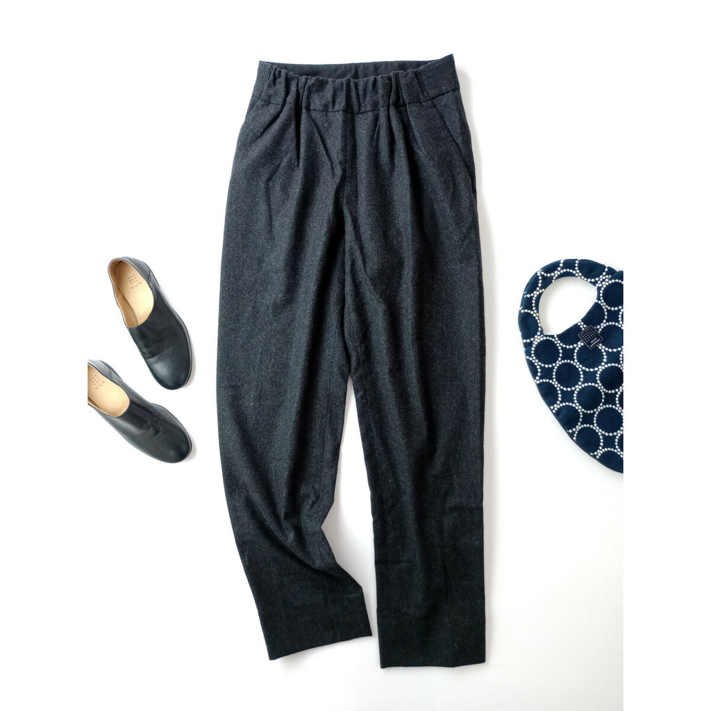 MARGARET HOWELL × FOX BROTHERS マーガレットハウエル フックスブラザーズ カシミヤ混 ウール パンツ グレー 1 (16M＋2598)【中古】