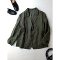 22SS MARGARET HOWELL マーガレットハウエル LINEN JACKET テーラード 長袖 ジャケット リネン 麻 100％ グリーン カーキ 1【中古】