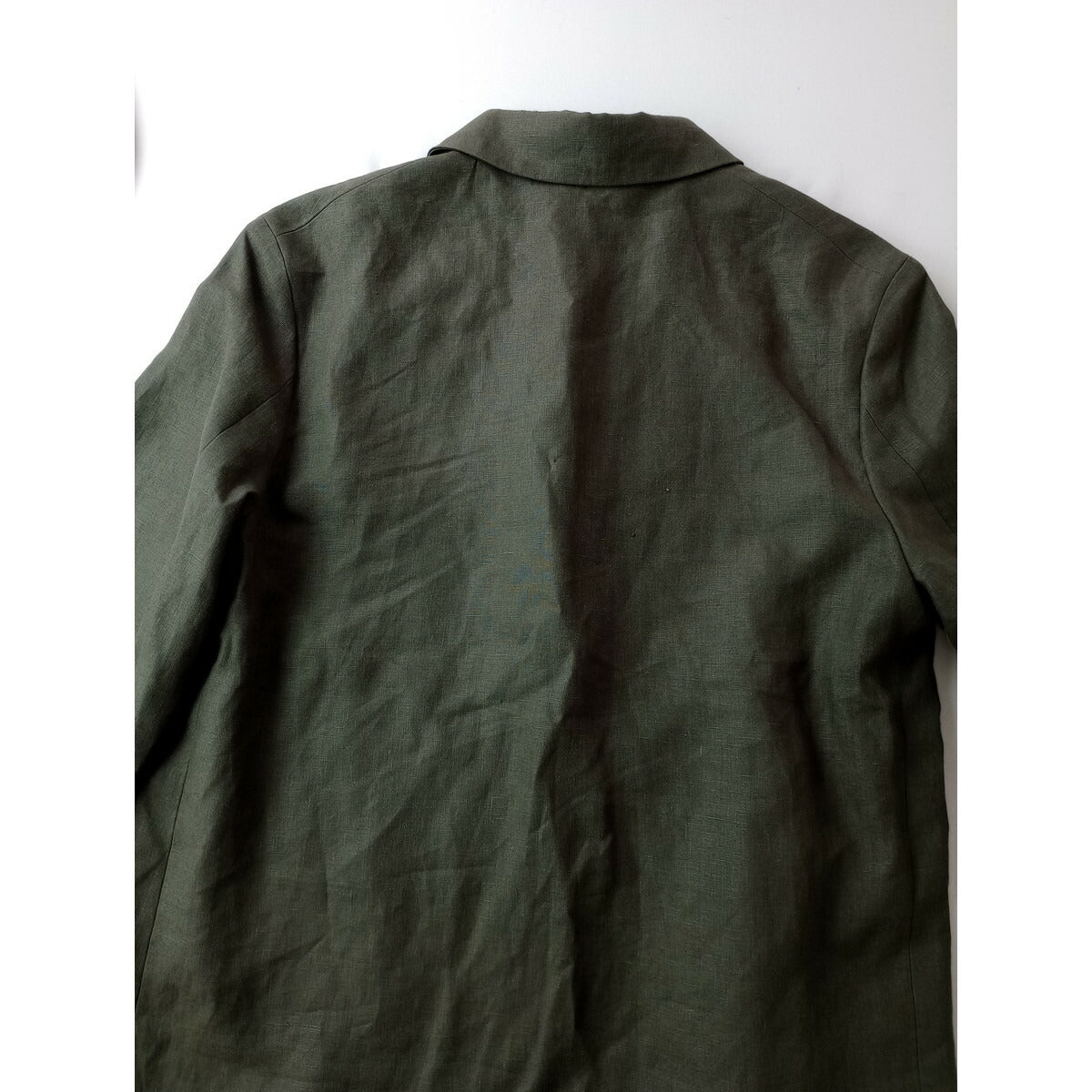 22SS MARGARET HOWELL マーガレットハウエル LINEN JACKET テーラード 長袖 ジャケット リネン 麻 100％ グリーン カーキ 1【中古】