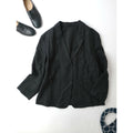 MARGARET HOWELL マーガレットハウエル DENSE FINE LINEN POPLIN テーラード 長袖 ジャケット リネン 麻 100％ 黒 ブラック 1【中古】