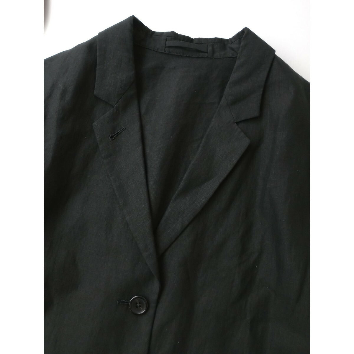 MARGARET HOWELL マーガレットハウエル DENSE FINE LINEN POPLIN テーラード 長袖 ジャケット リネン 麻 100％ 黒 ブラック 1【中古】
