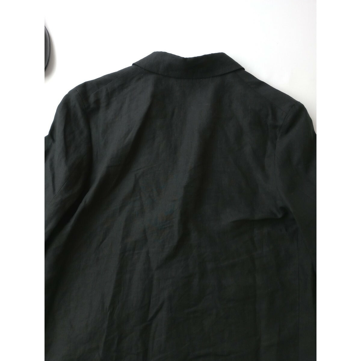 MARGARET HOWELL マーガレットハウエル DENSE FINE LINEN POPLIN テーラード 長袖 ジャケット リネン 麻 100％ 黒 ブラック 1【中古】