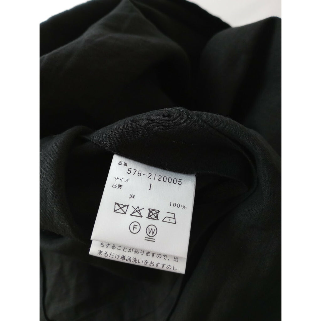 MARGARET HOWELL マーガレットハウエル DENSE FINE LINEN POPLIN テーラード 長袖 ジャケット リネン 麻 100％ 黒 ブラック 1【中古】