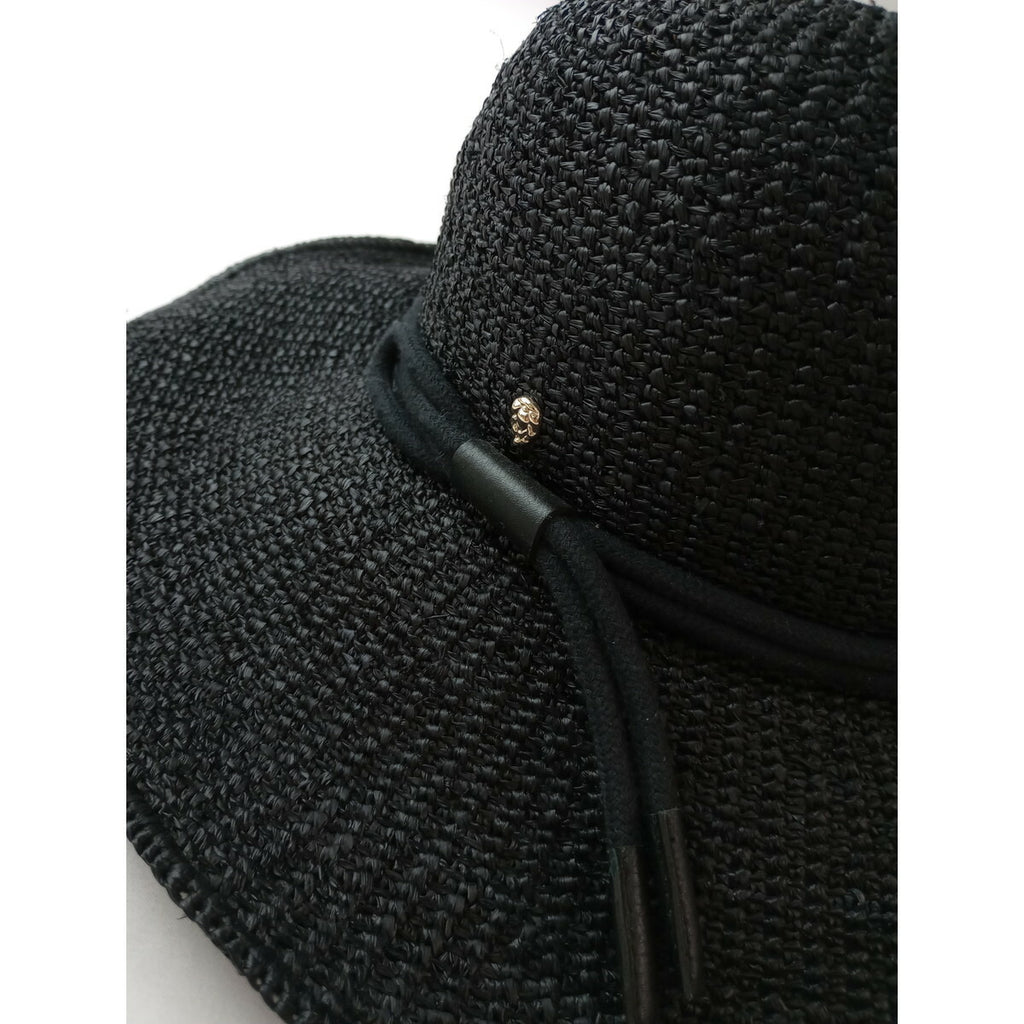ヘレンカミンスキー HELEN KAMINSKI BILBAO WIDE BRIM ラフィア ハット 帽子 黒 ブラック【中古】