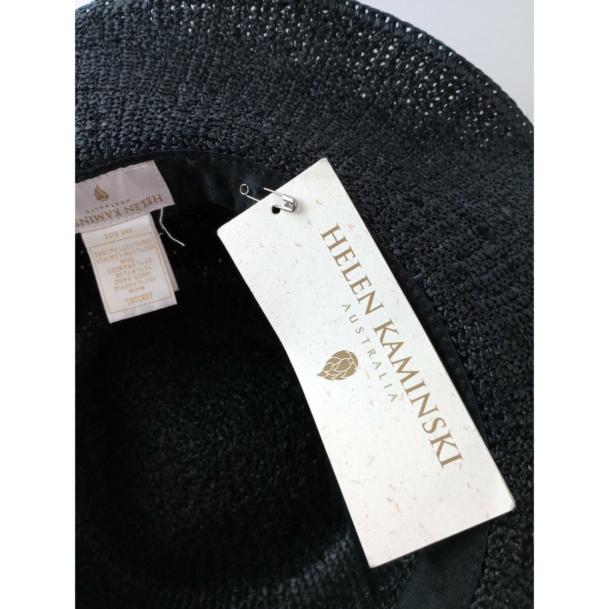 ヘレンカミンスキー HELEN KAMINSKI BILBAO WIDE BRIM ラフィア ハット 帽子 黒 ブラック【中古】
