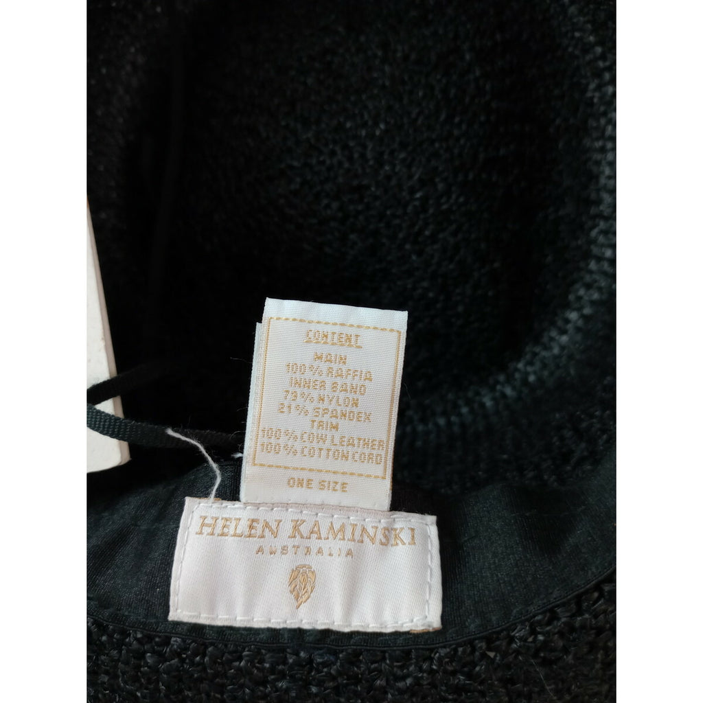 ヘレンカミンスキー HELEN KAMINSKI BILBAO WIDE BRIM ラフィア ハット 帽子 黒 ブラック【中古】