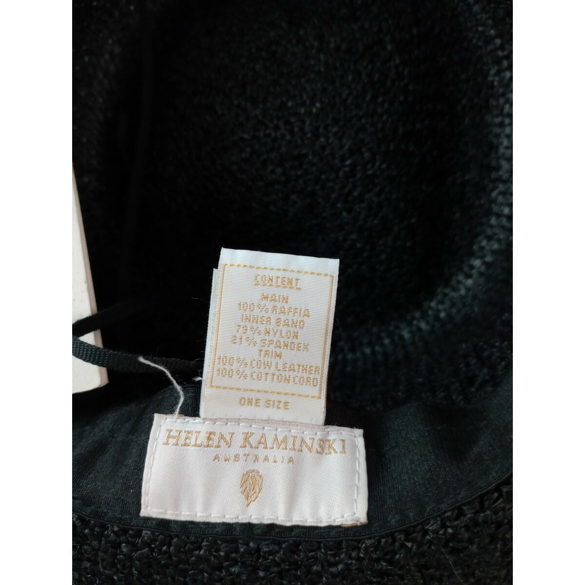 ヘレンカミンスキー HELEN KAMINSKI BILBAO WIDE BRIM ラフィア ハット 帽子 黒 ブラック【中古】