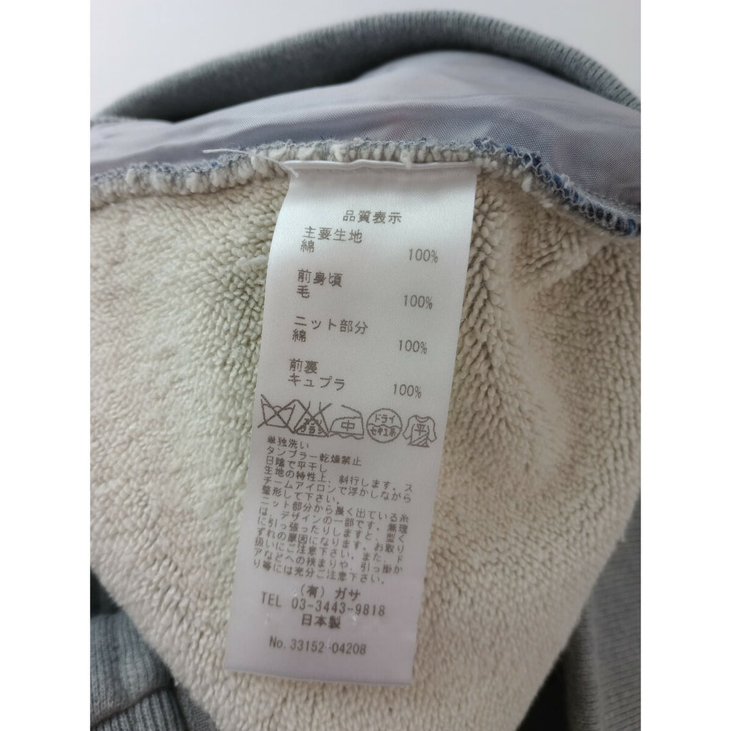 NATIVE VILLAGE ネイティブ ヴィレッジ 切り替え ブルゾン ジャケット ニット スウェット 長袖 トップス グレー チェック (15M＋0207)【中古】