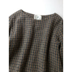 GASA ガサ ガンクラブ チェック 柄 ウール 毛 100％ ロング ワンピース ベージュ(24T＋0546)【中古】