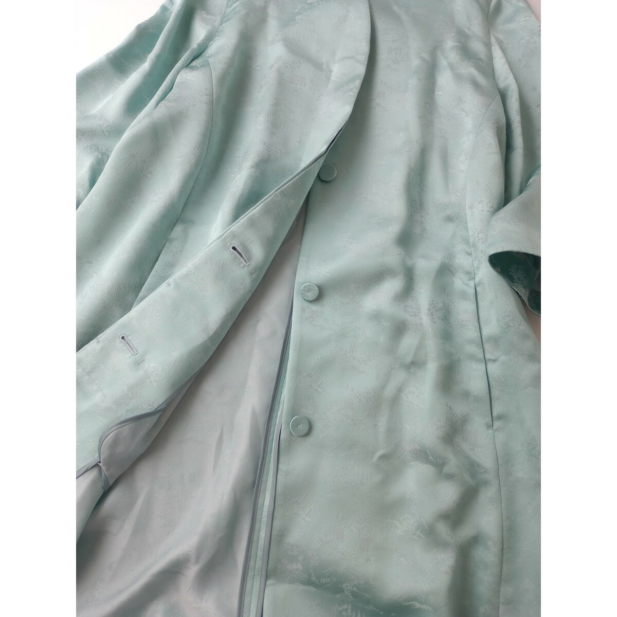 24SS Mame Kurogouchi マメ クロゴウチ Landscape Silk Jacquard coat ランドスケープ シルク 混 ジャガード コート 羽織 ブルー 1【中古】