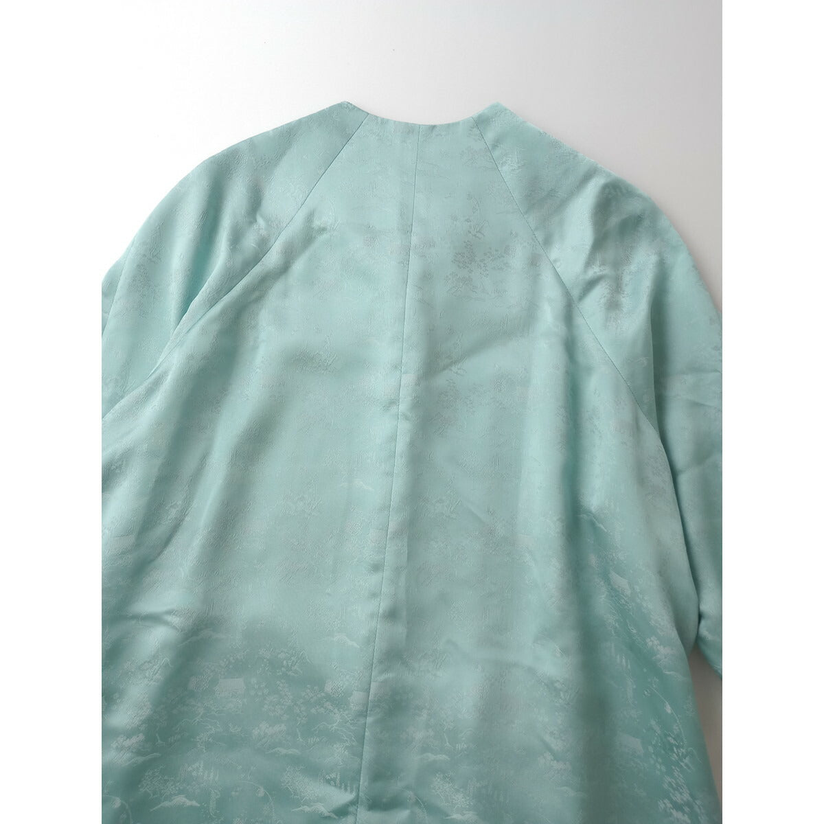 24SS Mame Kurogouchi マメ クロゴウチ Landscape Silk Jacquard coat ランドスケープ シルク 混 ジャガード コート 羽織 ブルー 1【中古】