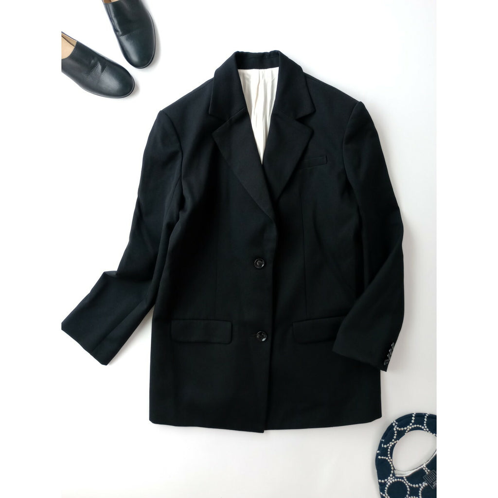 25SS RIM.ARK TRANQUILITY リムアーク トランクイリティ Quiet Luxury Tailored JK ラグジュアリー テーラードジャケット 黒 ブラック 38【中古】