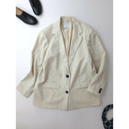 RIM.ARK リムアーク Gabardine stripe JK ギャバジン ストライプ 長袖 ジャケット ウール 毛 100％ FREE アイボリー【中古】