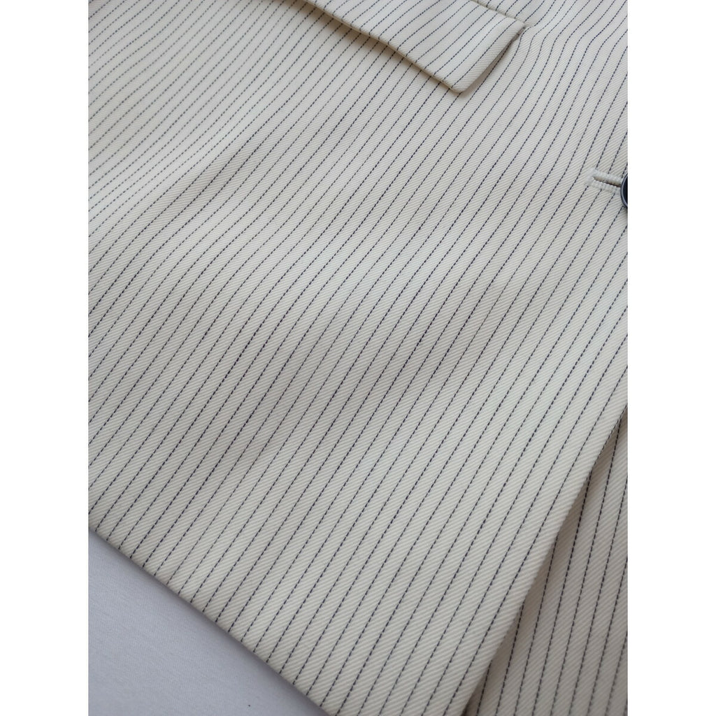 RIM.ARK リムアーク Gabardine stripe JK ギャバジン ストライプ 長袖 ジャケット ウール 毛 100％ FREE アイボリー【中古】