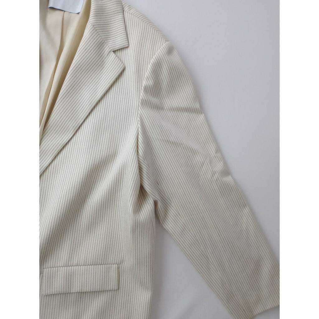 RIM.ARK リムアーク Gabardine stripe JK ギャバジン ストライプ 長袖 ジャケット ウール 毛 100％ FREE アイボリー【中古】